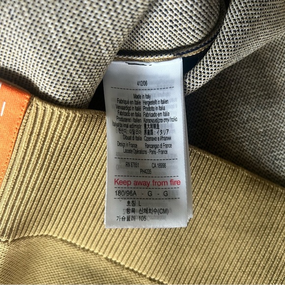 Lacoste polo shirt | Large | tan orange white | Like New - Picture 7 of 10